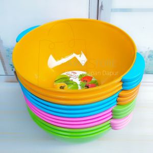 PROMO 6PCS MANGKUK PLASTIK CANTIK MULTI WARNA DIAMETER 16CM 7INC