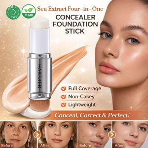 ✨🌟4-in-1 Magic Foundation Stick: Color-Adapting Concealing & Smoothing Skin-Like Finish Self-Adaptive Quadra Concealer Foundation