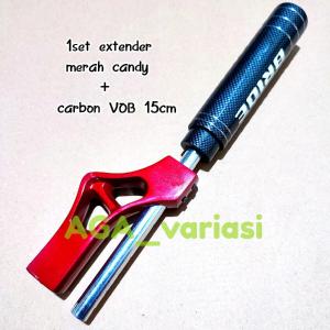 shift knop perseneling mobil variasi universal EXTENDER + MUGEN CARBON VOB 15CM