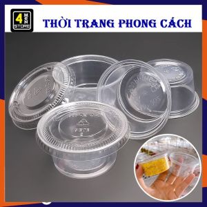 COMBO 100 Hũ Nhựa Đựng Xốt Nước Chấm Có Nắp Đậy Dùng Đựng Nước Chấm Các Loại - SET 100 hộp (hũ) chén đựng sốt caramen bằng nhựa có nắp dùng 1 lần cao cấp