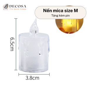 Nến điện tử trang trí tiệc trang trí nhà cửa tặng kèm pin