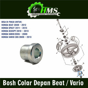 Bosh Colar Depan Beat / Vario - Bos Roda Luar Tromol Depan Kanan Honda Beat Scoopy Spacy Vario 110
