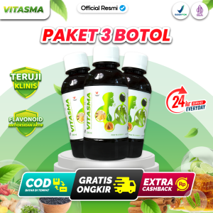 Vitasma Paket 3 Botol Atasi Asma TBC Sesak Nafas Batuk ISPA Pneumonia Alami Tanpa Efek Samping
