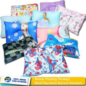 Bantal Bayi Anti Peyang Persegi Bahan katun Karakter Lucu-Vegasus Store (COD)