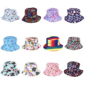 Reversible Bucket Hat Casual Wear Colorful Print for Daily Life Yoga Workout Sports Caps Breathable Hat for Outdoor