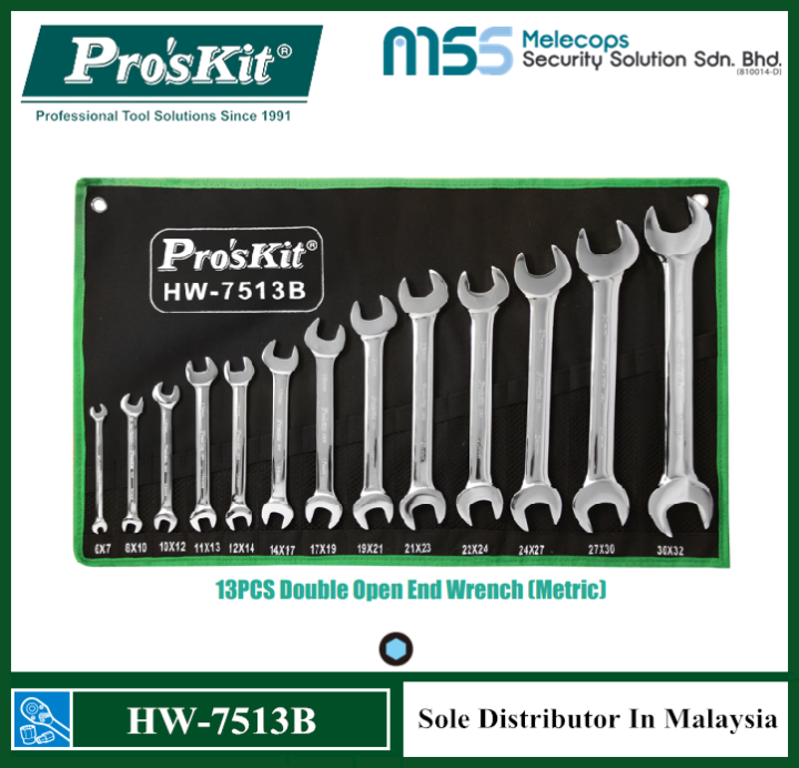 Pro'skit HW7513B 13Pcs Double Open End Wrench (Metric) Lazada
