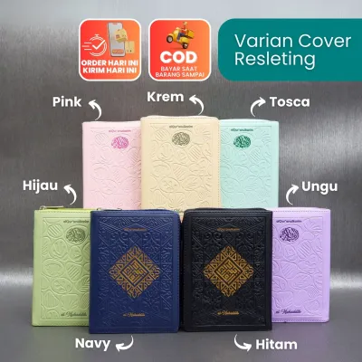 Al-Quran Terjemahan A6 Resleting Al Muhaddits - Tajwid Warna Mushaf Al Quran kecil mini Terjemah Alquran Saku Travel 30 Juz