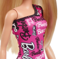 Barbie Fab Basic Doll in One-Shoulder Pink Dress with Barbie Print Logo, Doll with Blonde Hair in Pink Dress I Original Barbie Dolls On Sale I Gift for Kids Girl. 