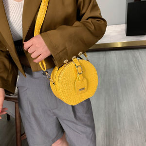 BAGOO Thời trang Alligator Mẫu PU Túi đeo chéo nữ vòng tròn Túi xách vai rắn