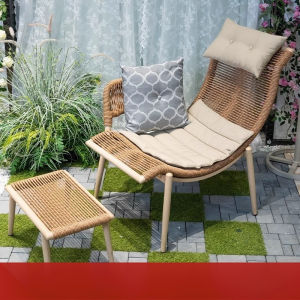 Single Sofa Chair Minimalist Recliner Chair Nordic Light Luxury Balcony Chair Casual Rattan Chair Lounge Chair