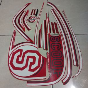 stiker striping honda scoopy sporty 2014 merah lis body standar berkualitas original