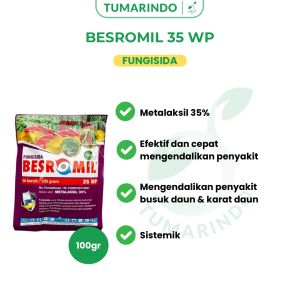 Besromil 35 WP 100 Gram Fungisida Metalaksil Mengendalikan Penyakit Busuk Akar Karat Daun