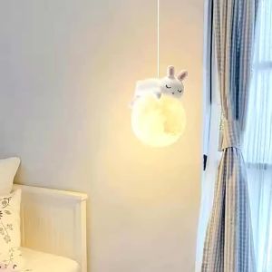 SXH New bedroom bedside pendant light modern minimalist creative panda childrens room cream-style dining room lighting fixture