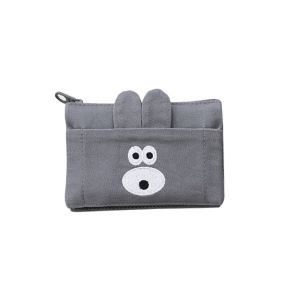 PICKIT โพลีเอสเตอร์ กระเป๋าสตางค์การ์ตูนพับเป็นศูนย์ มัลติฟังก์ชั่นการใช้งาน ง่ายๆ กระเป๋าสตางค์สไตล์น่ารัก แฟชั่นสำหรับผู้หญิง แบบพกพาได้ กระเป๋าใส่เหรียญแบบสั้น