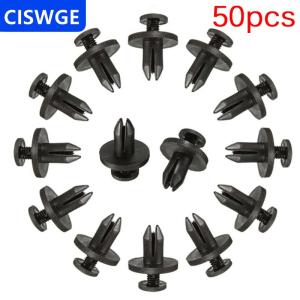 [COD] CISWGE AUTOPARTS 50pcs 6 mm tự động xe Bumper Fender người lưu giữ đẩy đen nhựa Clip ốc vít