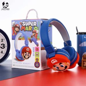 JRCASE Headphone 3D Dj Bando Super Mario Bros Wireless Bluetooth AH-806Q Stereo Xtra Bass Headset Handsfree Earphone Musik Gaming Lucu Keren Extra Bass Karakter Kartun Motif