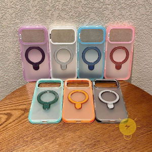 For iPhone 16 Pro Max Case with Griptok Matte Transparent TPU with Griptok Rotate Phone Case For iPhone 15 Cover 手机壳 Aesthetic Korean Cute