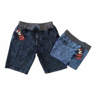 Celana Jeans Pendek Pria Jumbo Pinggang Karet Biru Snow BIG Size 27 Sampaiz 44