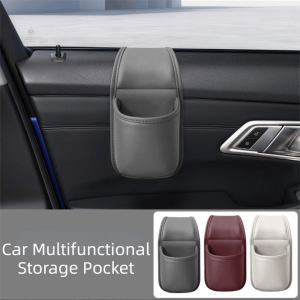 SDFBN Waterproof Car Cup Holder Multifunctional PU Leather Car Storage Box High-End Easy To Install Car Door Organizer Driver Seat