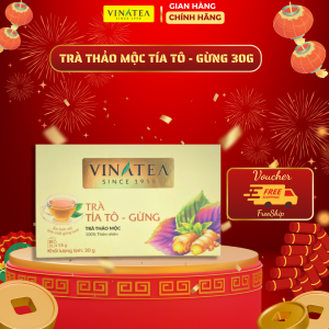 Trà Vinatea Thảo Mộc Tía Tô Gừng Túi Lọc Hộp 30g Trà Thảo Mộc Hương Vị Thơm Ngon Đặc Trưng