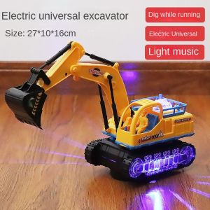 Childrens electric universal excavator toy light & Music deformation simulation engineering vehicle toys Gift