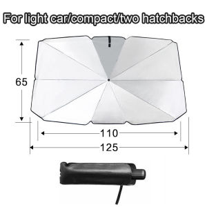 Car Umbrella Sun Shade for Suv Sedan ues for Front and Rear Windshield Insulation UV Protection Retractable Foldable Car Sunshade Umbrella