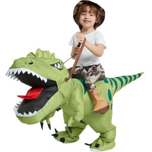 Khủng long bạo chúa bơm hơi Trex trẻ em và người lớn Halloween Mascot khủng long hơi
