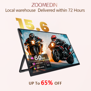 【Local Warehouse】ZOOMEDIN 15.6" 1080P FHD TouchScreen/Wireless/Classic Model Portable Monitor With Type-C HDMI/Mini DP/Dual Speaker/VESA for Phone Nintendo Xbox PS4 RPi Win PC Mac