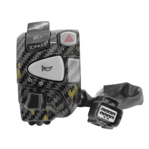 Motorcycle Red Carbon Handle Switch For  Click / VARIO With Passing Light and Hazard Light Plug