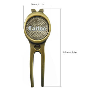 LANGJ งานหนัก อุปกรณ์กอล์ฟ วางส้อมเขียว โลหะผสมสังกะสี เงิน เครื่องมือ Divot กอล์ฟ กอล์ฟ มาร์กเกอร์ พิท โกยกอล์ฟ บอลส้อม