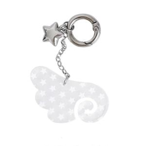 Fashionable Angel Wing Keychain Accessory Acrylic Keyring Charm for Everyday Use Unique Gift Trendy Student Accessory