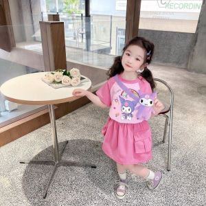 setelan baju kaos dan rok anak bayi perempuan lucu motif karakter kuromi usia 1-5 tahun terbaru dan terpopuler