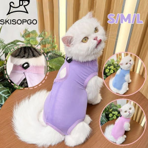 SKISOPGO COD ชุดหลังผ่าตัดแมว เสื้อแมว ชุดสัตว์เลี้ยง ทำหมันแมวหมาลายน่ารัก ป้องกันเลียแผลหลังผ่าตัด ช่วยให้แผลหายไว
