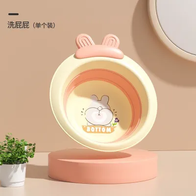 Chậu rửa mặt cho bé chậu gấp gọn cho bé tai thỏ tròn cao cấp đáng yêu thau rửa mặt an toàn cho bé - Happy Life 4Kid