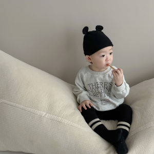 Baby Outing Clothes Infant Spring Clothing Childrens Spring Outfits Korean Style Kids Wear Baby Letter Print Sweatshirt and Leggings Set