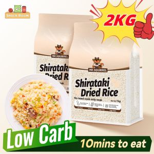 Mr.Squirrel 2kg/5kg Dried Shirataki Rice 1KG Konjac Rice Dry Shirataki Konjac Rice Konjac Keto Low Carb Ready To Eat