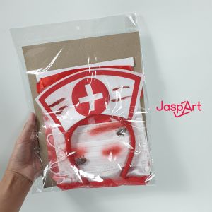 Kostum Bando Masker Suster Set Halloween Party Cosplay Hantu Suster