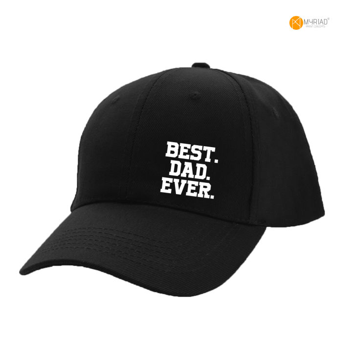 MYRIAD Best Dad Ever Fathers Day Baseball Cap Adjustable Black Navy Blue  Brown Khaki