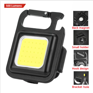 【Ready Stock】 Portable Mini Keychain COB Work Light/ USB Rechargeable LED Flashlight/ Outdoor Camping Emergency Lamp 多功能迷你COB工作灯 Lampu Mini LED