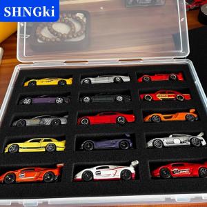 [COD] 🔥🔥🔥SHNGki 1 64 xe mô hình hiển thị trường hợp với tấm bông bảo vệ 15 vị trí hộp lưu trữ cho bánh xe nóng vận chuyển Hộp bảo vệ