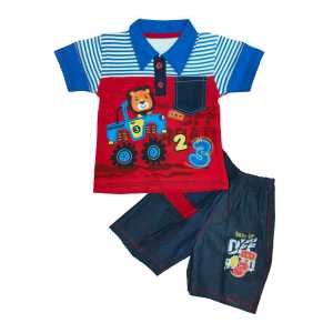 Two Mix Setelan Kerah Anak Laki Laki 1 Tahun Katun Jeans dj643