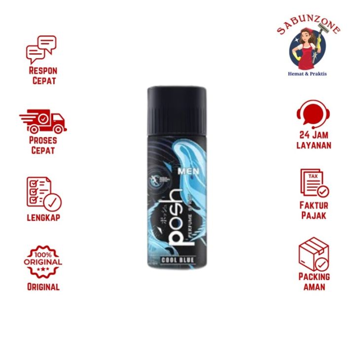Posh Men Parfume Body Spray Cool Blue Parfum Pria 150 ml