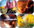 Split Leather Protective Safety Gloves (1 Pair). 