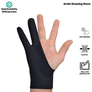 Artist Glove for Drawing Tablet  iPad (Smudge Guard Two-Finger Reduces Friction Elastic Lycra) Fast Shipping High Quality Gloves