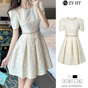 ZYHT EraVogue Womens Dress Black Cream Dress A-Shaped Dress Puffed Sleeve Dress Work Dress Hiso Dress Vintage Dress Dress Party Dress Evening Dress 40400