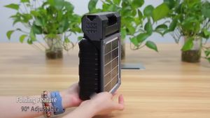 10000mAh Battery Solar Camping Fan USB Dual Charging Design With Bright Light For Outdoor Tent Hiking Daily Use