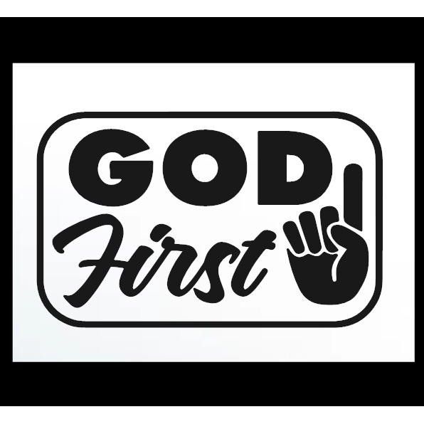 GOD FIRST Cut Out Stickers Waterproof Vinyl Decals for Motorcycle, Car ...