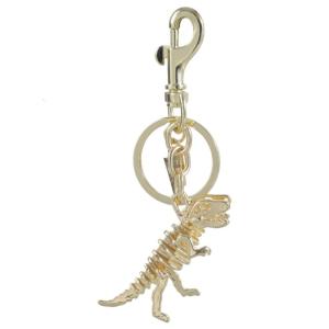 Colorful Dinosaur Skeleton Pendant Keychain Unique Metal Key Chain Bag Decoration for Trendy Individuals and Students