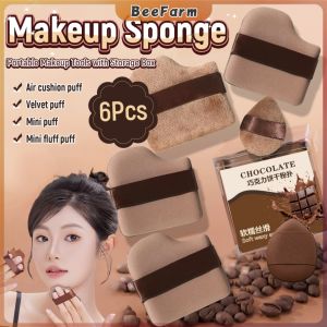BF. 6Pcs/set Velvet Powder Puff Thickened Makeup Sponge Set BB Foundation Air Cushion Puff