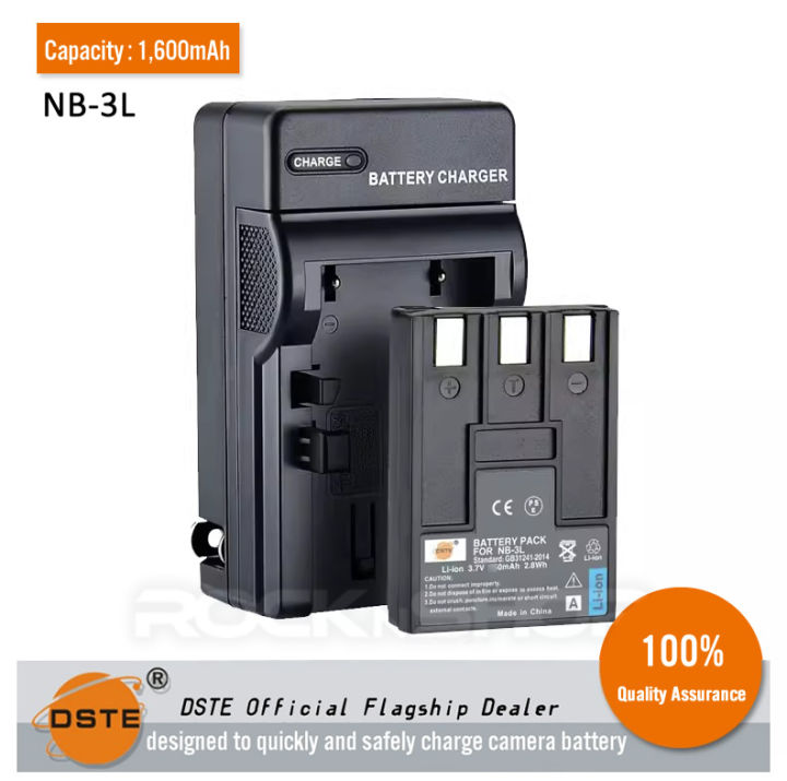 DSTE Replacement NB-3L Battery or Charger for Canon IXUS 750 SD20